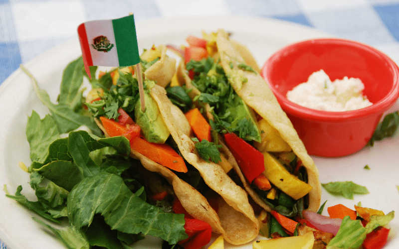 Budget-friendly meal: veggie tacos.
