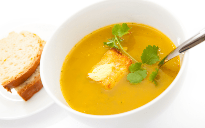 Budget-friendly meal: carrot&coriander soup.