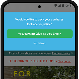 The donation prompt in the Give as you Live App