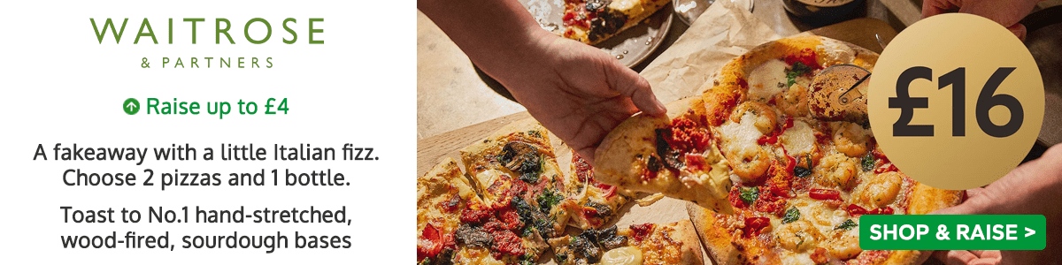 Waitrose - a fakeaway with a little Italian fizz. Choose 2 pizzas and 1 bottle.
